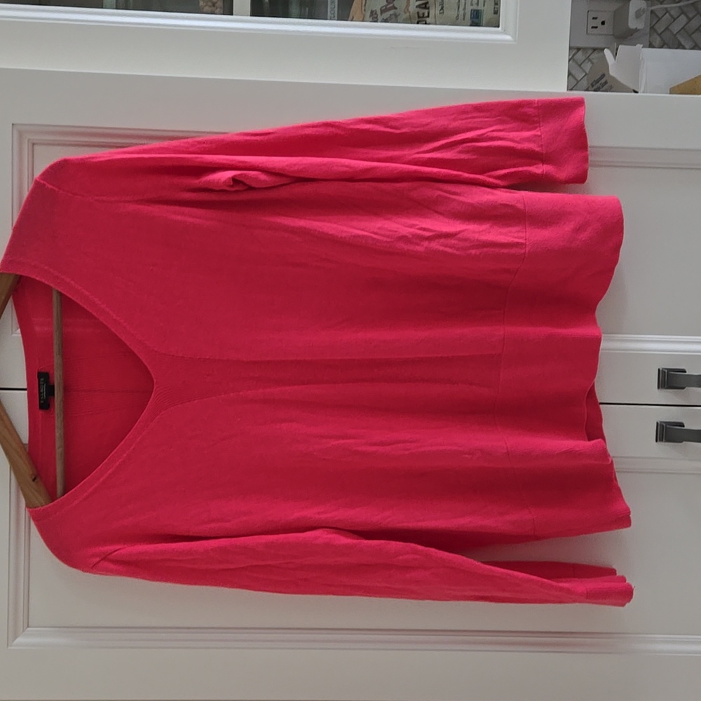 Talbots Vivid Pink V-Neck Sweater, Sixe 1xp